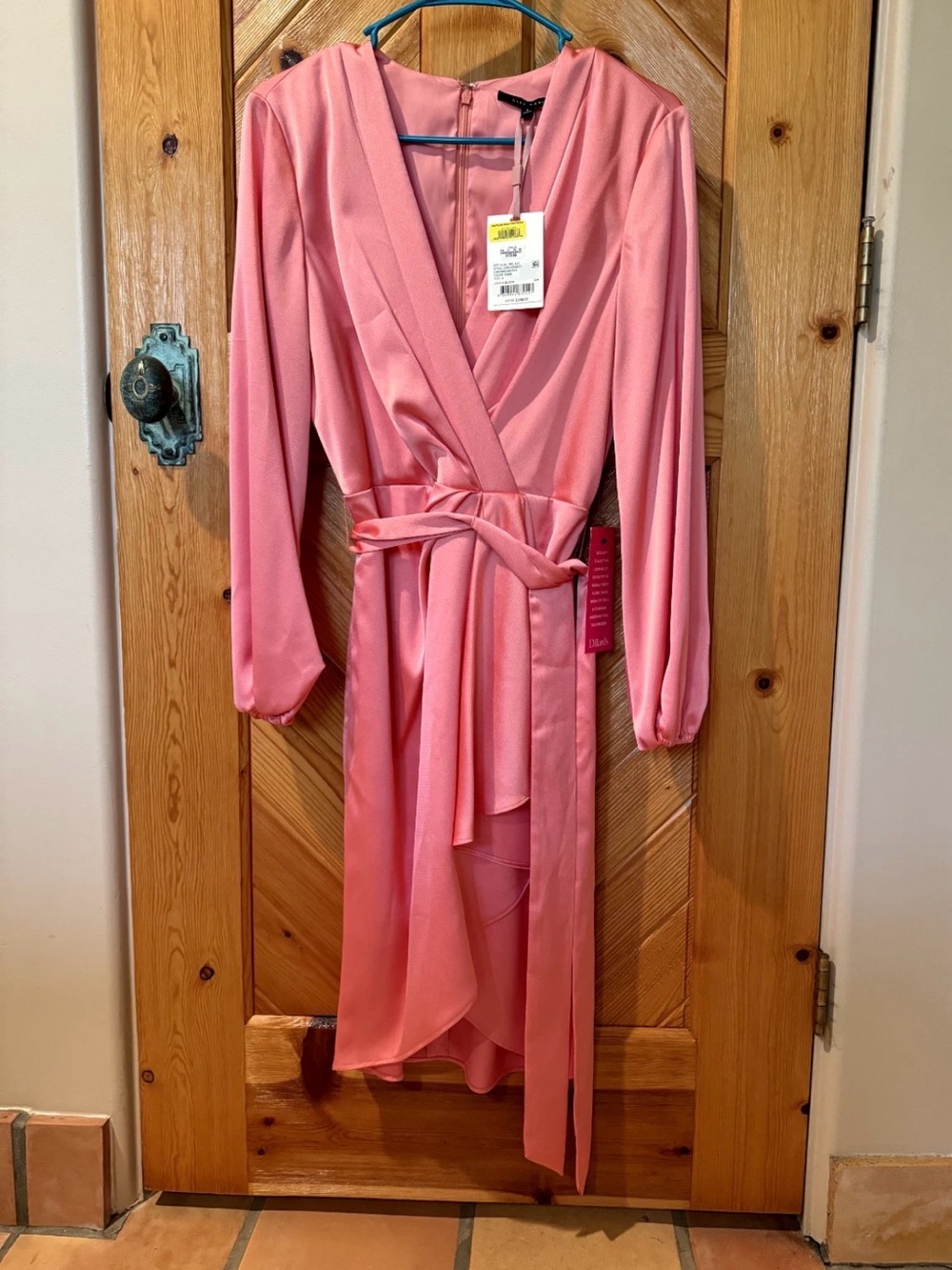 Alex Marie V-Neck Wrap Around Marina Dress in the Color Rose Size 6 Brand New